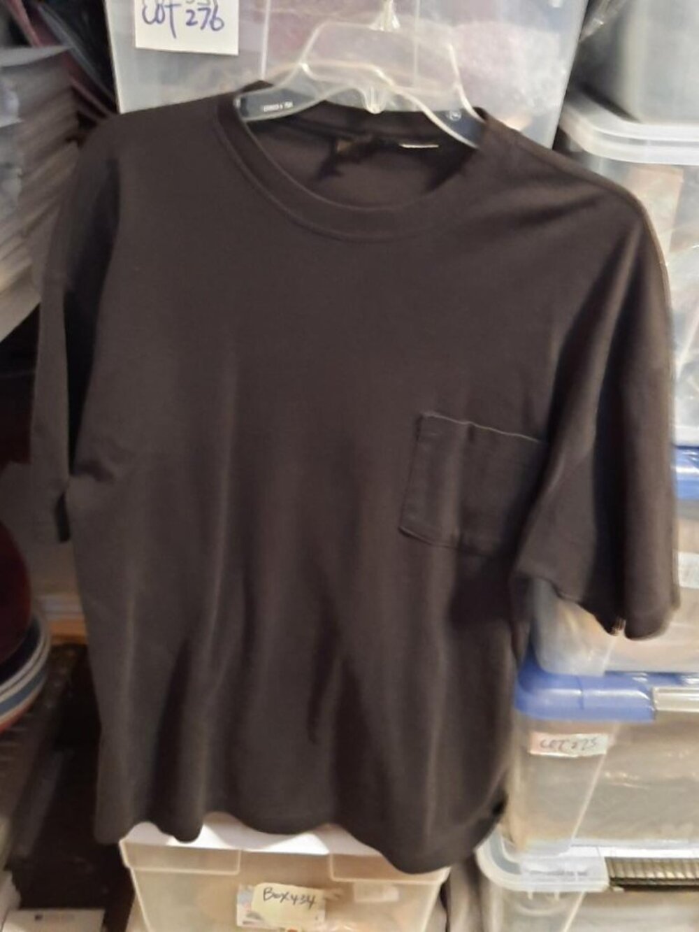 Vintage ! Eddie Bauer Men Classic Short Sleeve Cotton T Shirt 1 Pocket Black SzL